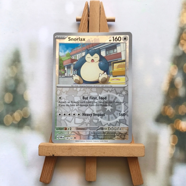 Thẻ hình Pokemon Snorlax 136/167 - Lá bài Scarlet&Violet Twilight Masquerade Uncommon Reverse Holo tiếng Anh chính hãng