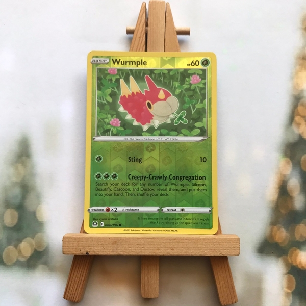 Thẻ hình Pokemon Wurmple 006/196 - Lá bài lẻ Lost Origin Common Reverse Holo tiếng Anh chính hãng