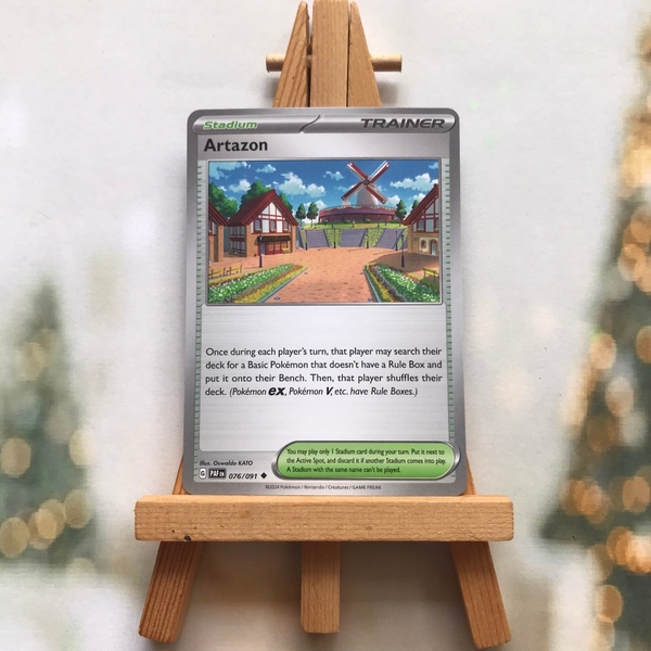 Thẻ hình Pokemon Artazon 076/091 - Lá bài lẻ Paldean Fates Uncommon Reverse Holo tiếng Anh chính hãng