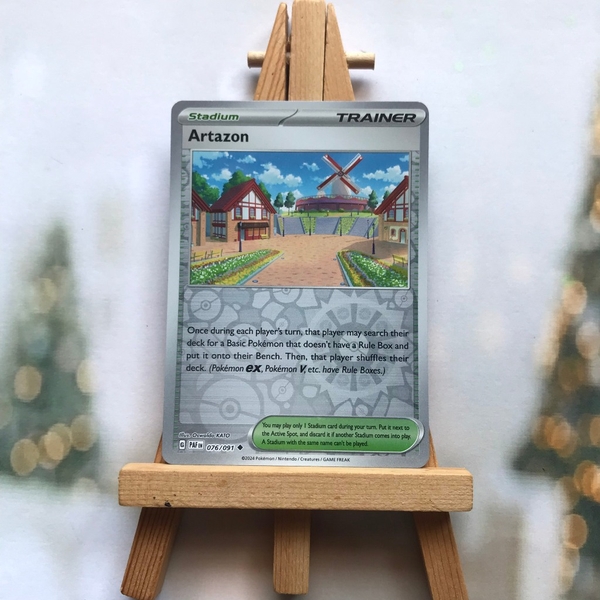 Thẻ hình Pokemon Artazon 076/091 - Lá bài lẻ Paldean Fates Uncommon Reverse Holo tiếng Anh chính hãng ảnh 3