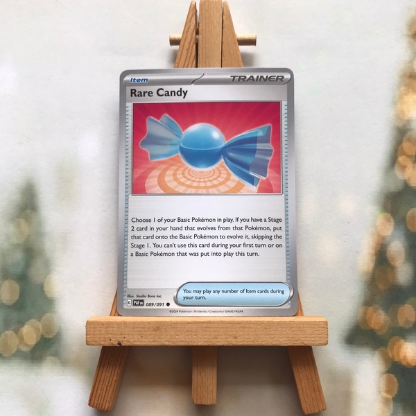 Thẻ hình Pokemon Rare Candy 089/091 - Lá bài lẻ Paldean Fates Common Reverse Holo tiếng Anh chính hãng ảnh 3