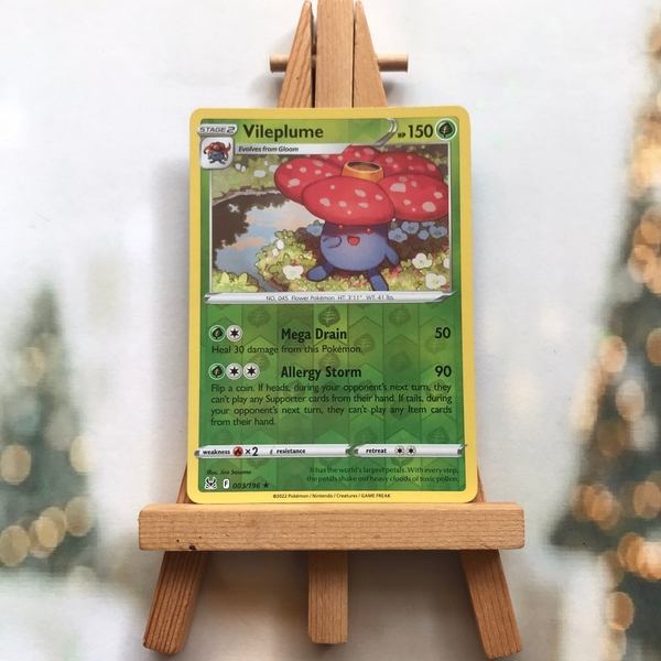 Thẻ hình Pokemon Vileplume 003/196 - Lá bài Sword & Shield: Lost Origin Holo Rare Reverse Holo tiếng Anh chính hãng