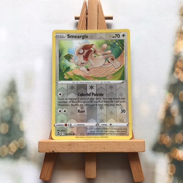 Thẻ hình Pokemon Smeargle 137/195 - Lá bài lẻ Silver Tempest Reverse Holo tiếng Anh chính hãng