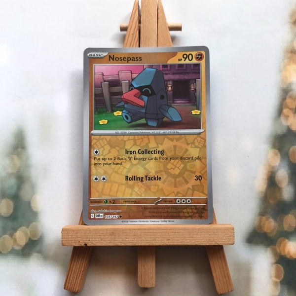Thẻ hình Pokemon Nosepass 107/197 - Lá bài lẻ Obsidian Flames Reverse Holo tiếng Anh chính hãng