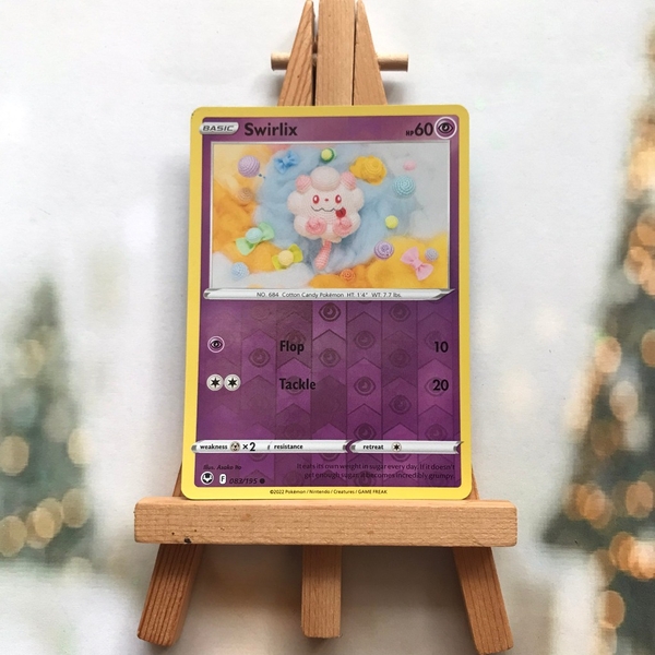 Thẻ hình Pokemon Swirlix 083/195 - Lá bài lẻ Silver Tempest Reverse Holo tiếng Anh chính hãng