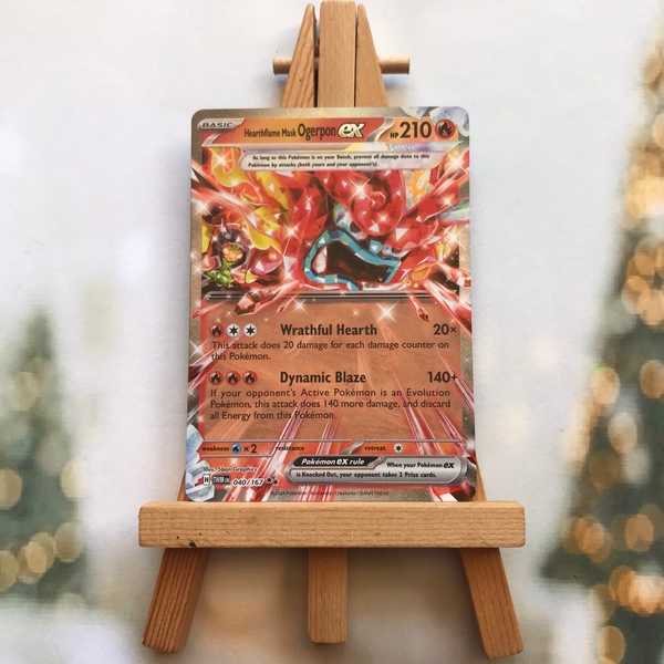 Thẻ hình Pokemon Hearthflame Mask Ogerpon ex 040/167 - Lá bài lẻ SVE Twilight Masquerade Ultra Rare tiếng Anh chính hãng
