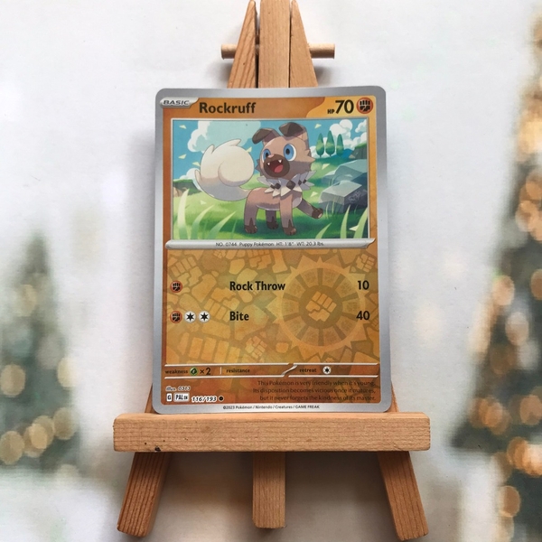 Thẻ hình Pokemon Rockruff 116/193 - Lá bài lẻ Scarlet & Violet: Paldea Evolved Common Reverse Holo tiếng Anh chính hãng ảnh 2