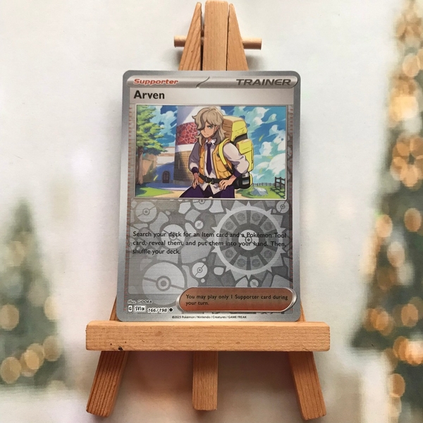 Thẻ hình Pokemon Arven 166/198 - Lá bài lẻ Scarlet & Violet Base Set Reverse Holo tiếng Anh chính hãng ảnh 2