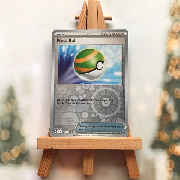 Thẻ hình Pokemon Nest Ball 181/198 - Lá bài Scarlet & Violet Base Set Uncommon Reverse Holo tiếng Anh chính hãng