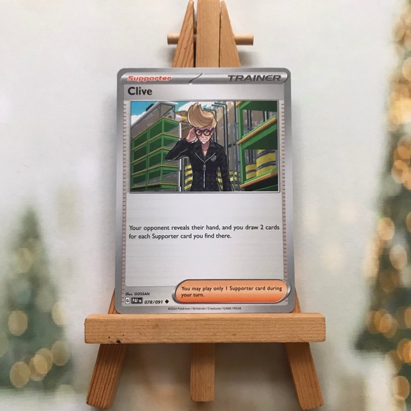 Thẻ hình Pokemon Clive 078/091 - Lá bài lẻ Paldean Fates Uncommon Reverse Holo tiếng Anh chính hãng ảnh 3