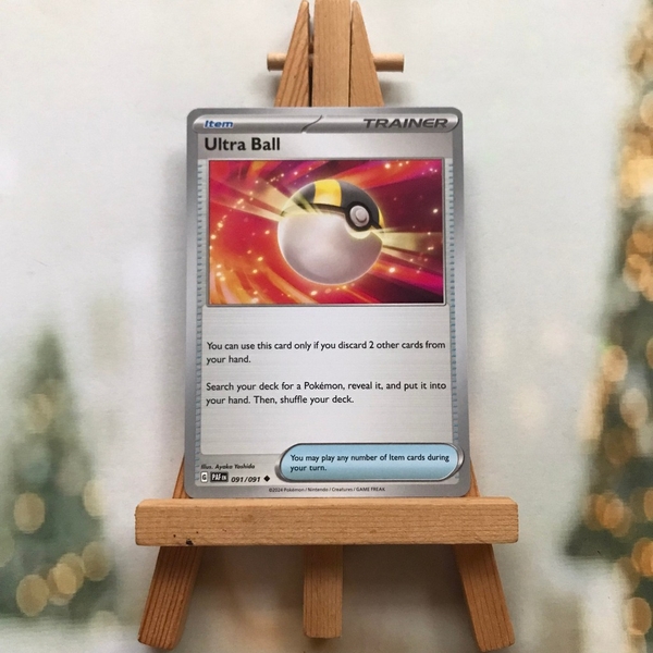 Thẻ hình Pokemon Ultra Ball 091/091 - Lá bài lẻ Paldean Fates Uncommon Reverse Holo tiếng Anh chính hãng ảnh 5