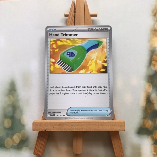 Thẻ hình Pokemon Hand Trimmer 150/162 - Lá bài lẻ Temporal Forces Uncommon Reverse Holo tiếng Anh chính hãng ảnh 3