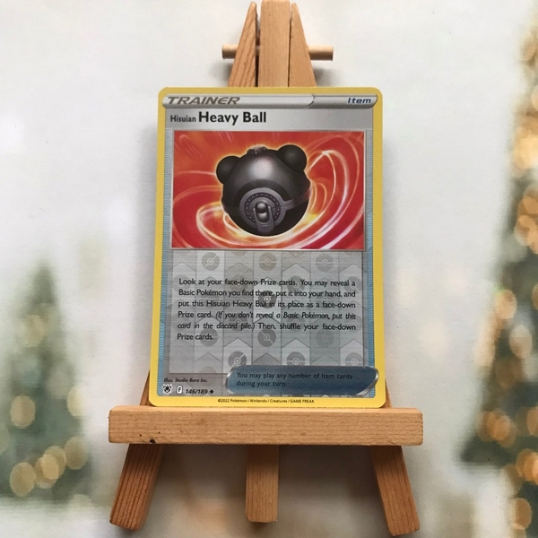 Thẻ hình Pokemon Hisuian Heavy Ball 146/189 - Lá bài lẻ Uncommon Reverse Holo tiếng Anh chính hãng ảnh 2