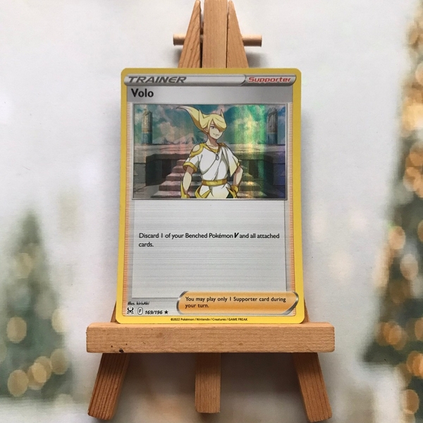 Thẻ hình Pokemon Volo 169/196 - Lá bài Sword & Shield: Lost Origin Holo Rare Reverse Holo tiếng Anh chính hãng ảnh 2