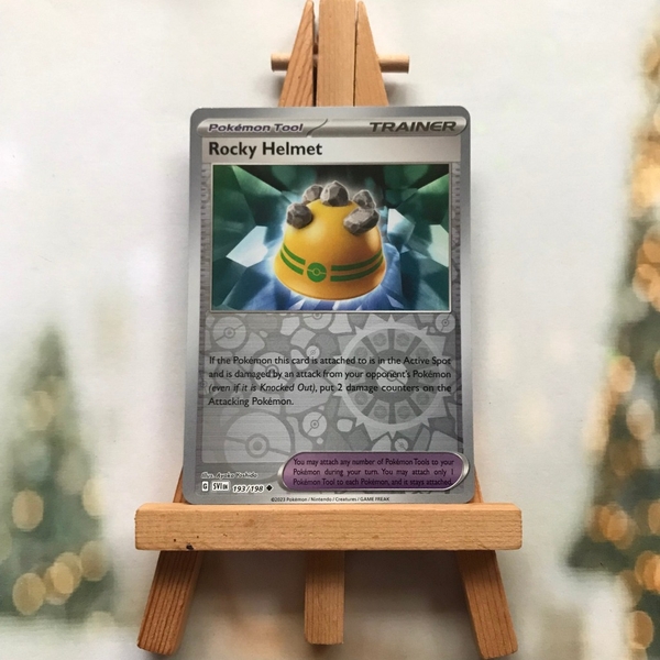 Thẻ hình Pokemon Rocky Helmet 193/198 - Lá bài Scarlet & Violet Base Set Reverse Holo tiếng Anh chính hãng ảnh 3
