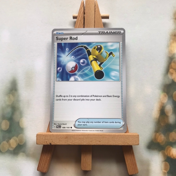 Thẻ hình Pokemon Super Rod 188/193 - Lá bài lẻ Paldea Evolved Common Reverse Holo tiếng Anh chính hãng ảnh 3