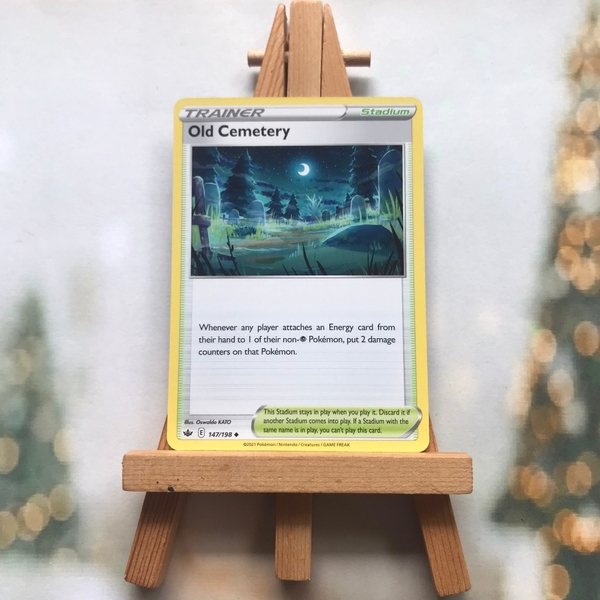 Thẻ hình Pokemon Old Cemetery 147/198 - Lá bài lẻ Chilling Reign Uncommon Reverse Holo tiếng Anh chính hãng ảnh 2