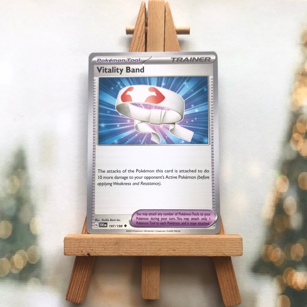 Thẻ hình Pokemon Vitality Band 197/198 - Lá bài Scarlet & Violet Base Set Uncommon Reverse Holo tiếng Anh chính hãng ảnh 3