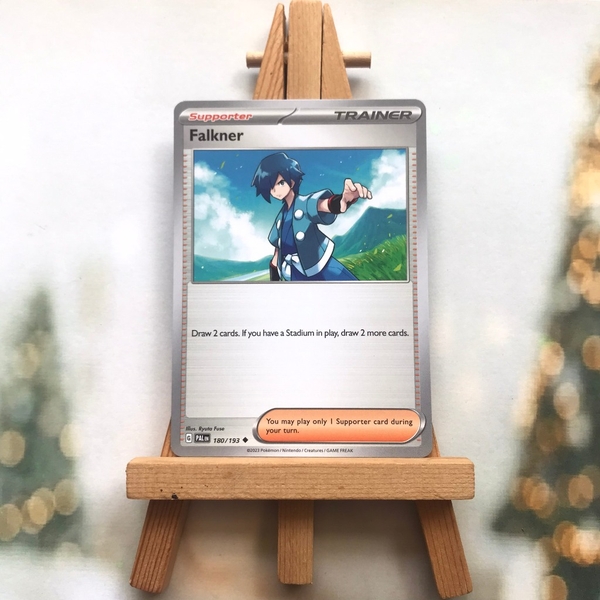 Thẻ hình Pokemon Falkner 180/193 - Lá bài Scarlet & Violet: Paldea Evolved Uncommon Reverse Holo tiếng Anh chính hãng ảnh 2