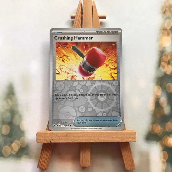 Thẻ hình Pokemon Crushing Hammer 168/198 - Lá bài Scarlet & Violet Base Set Common Reverse Holo tiếng Anh chính hãng