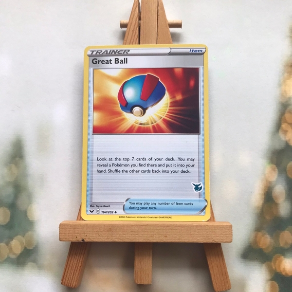 Thẻ hình Pokemon Great Ball 164/202 - Lá bài lẻ Sword & Shield Base Set tiếng Anh chính hãng