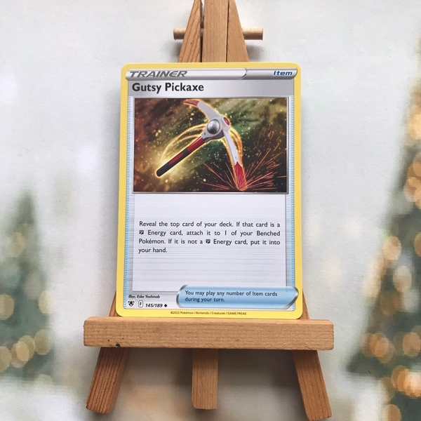 Thẻ hình Pokemon Gutsy Pickaxe 145/189 - Lá bài lẻ Astral Radiance Uncommon Reverse Holo tiếng Anh chính hãng