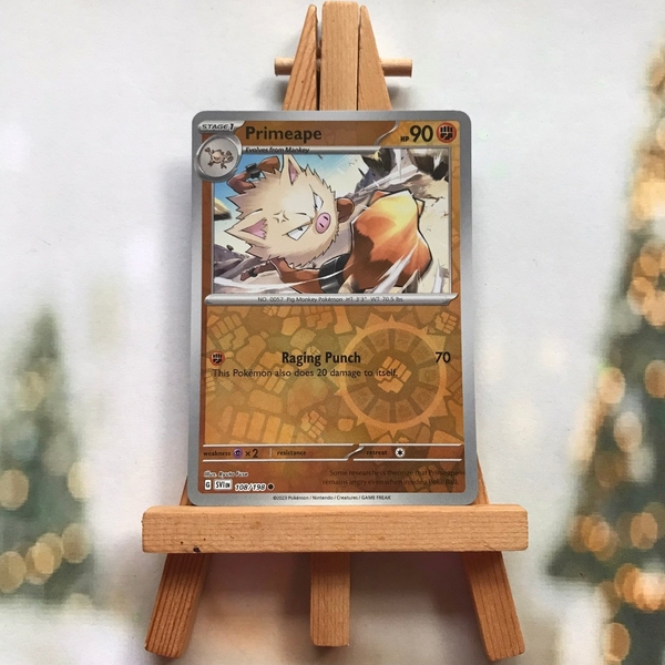 Thẻ hình Pokemon Primeape 108/198 - Lá bài lẻ Scarlet & Violet Base Set Common Reverse Holo tiếng Anh chính hãng ảnh 2