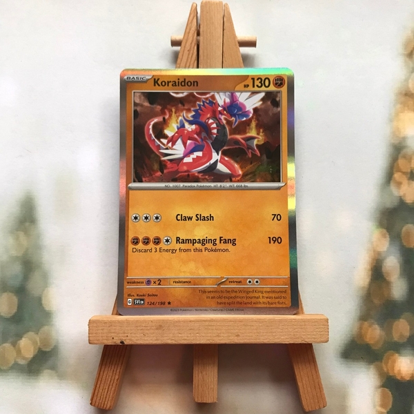 Thẻ hình Pokemon Koraidon 124/198 - Lá bài lẻ Scarlet & Violet Base Set Holo Rare tiếng Anh chính hãng ảnh 2