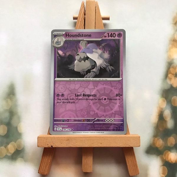 Thẻ hình Pokemon Houndstone 106/198 - Lá bài lẻ Scarlet & Violet Base Set Holo Rare Reverse Holo tiếng Anh chính hãng ảnh 4