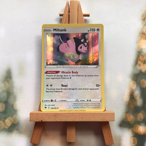 Thẻ hình Pokemon Miltank 126/189 - Lá bài lẻ Sword & Shield: Astral Radiance Reverse Holo tiếng Anh chính hãng ảnh 4