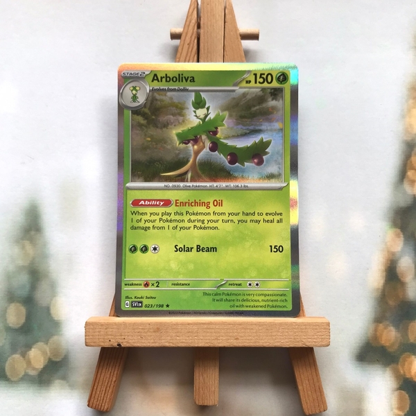 Thẻ hình Pokemon Arboliva 023/198 - Lá bài lẻ Scarlet & Violet Base Set Holo Rare Reverse Holo tiếng Anh chính hãng ảnh 6