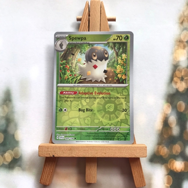 Thẻ hình Pokemon Spewpa 009/198 - Lá bài lẻ Scarlet & Violet Base Set Common Reverse Holo tiếng Anh chính hãng ảnh 2