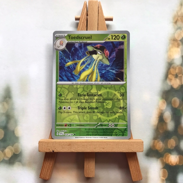 Thẻ hình Pokemon Toedscruel 026/198 - Lá bài lẻ Scarlet & Violet Base Set Uncommon Reverse Holo tiếng Anh chính hãng