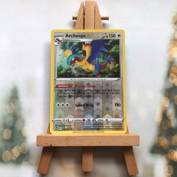 Thẻ hình Pokemon Archeops 147/195 - Lá bài lẻ Sword & Shield: Silver Tempest Reverse Holo Rare tiếng Anh chính hãng ảnh 4