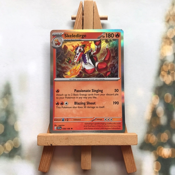 Thẻ hình Pokemon Skeledirge 038/198 - Lá bài lẻ Scarlet & Violet Base Set Holo Rare Reverse Holo tiếng Anh chính hãng ảnh 3
