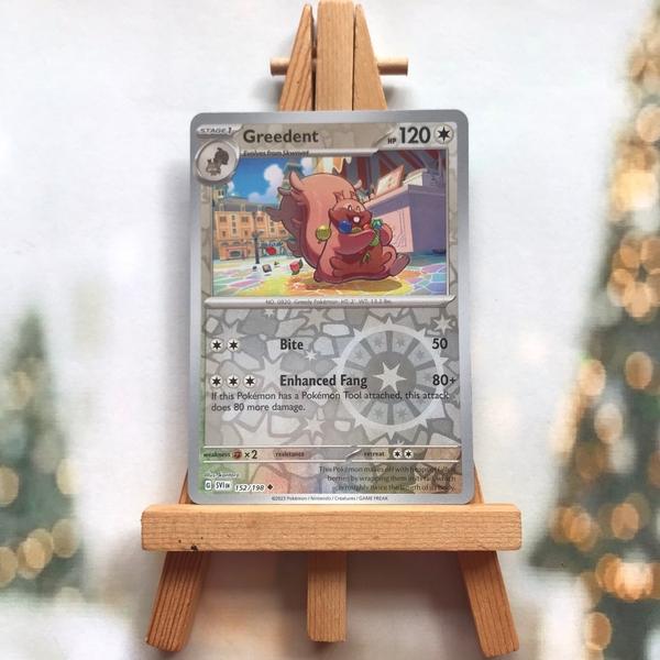 Thẻ hình Pokemon Greedent 152/198 - Lá bài lẻ Scarlet & Violet Base Set Uncommon Reverse Holo tiếng Anh chính hãng