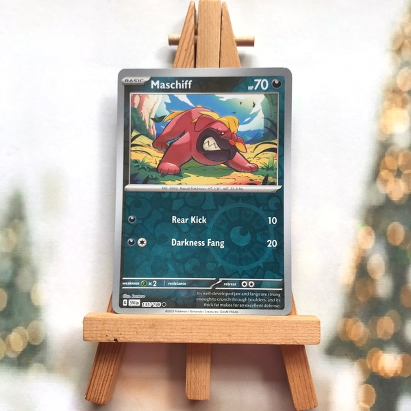 Thẻ hình Pokemon Maschiff 135/198 - Lá bài lẻ Scarlet & Violet Base Set Common Reverse Holo tiếng Anh chính hãng ảnh 2