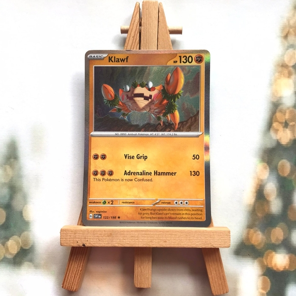 Thẻ hình Pokemon Klawf 122/198 - Lá bài lẻ Scarlet & Violet Base Set Holo Rare Reverse Holo tiếng Anh chính hãng ảnh 4