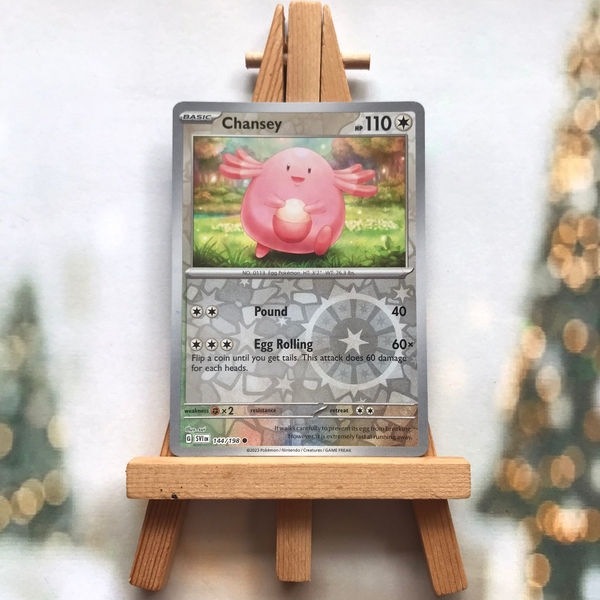 Thẻ hình Pokemon Chansey 144/198 - Lá bài lẻ Scarlet & Violet Base Set Common Reverse Holo tiếng Anh chính hãng