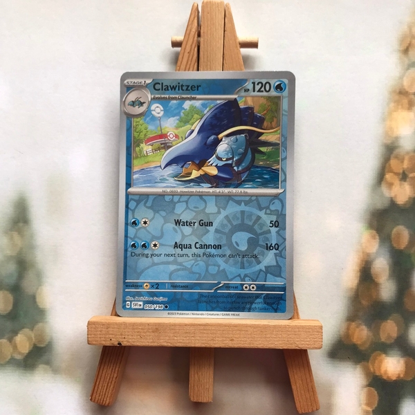 Thẻ hình Pokemon Clawitzer 050/198 - Lá bài lẻ Scarlet & Violet Base Set Common Reverse Holo tiếng Anh chính hãng