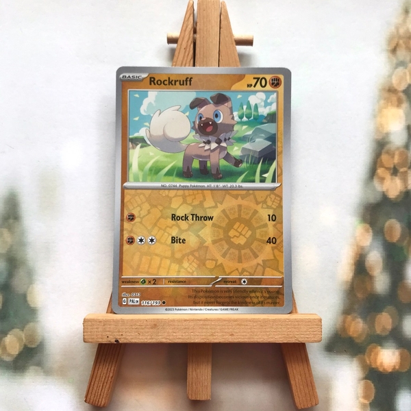 Thẻ hình Pokemon Rockruff 116/193 - Lá bài lẻ Scarlet & Violet: Paldea Evolved Common Reverse Holo tiếng Anh chính hãng