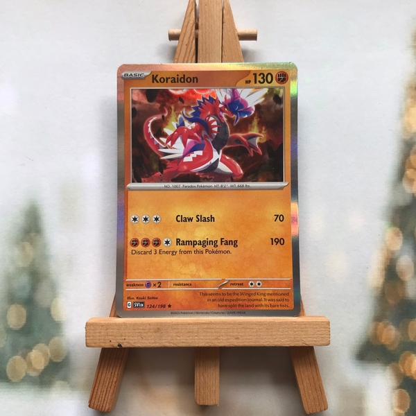Thẻ hình Pokemon Koraidon 124/198 - Lá bài lẻ Scarlet & Violet Base Set Holo Rare tiếng Anh chính hãng