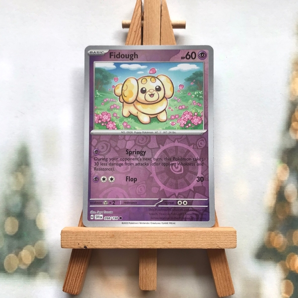 Thẻ hình Pokemon Fidough 098/198 - Lá bài lẻ Scarlet & Violet Base Set Common Reverse Holo tiếng Anh chính hãng