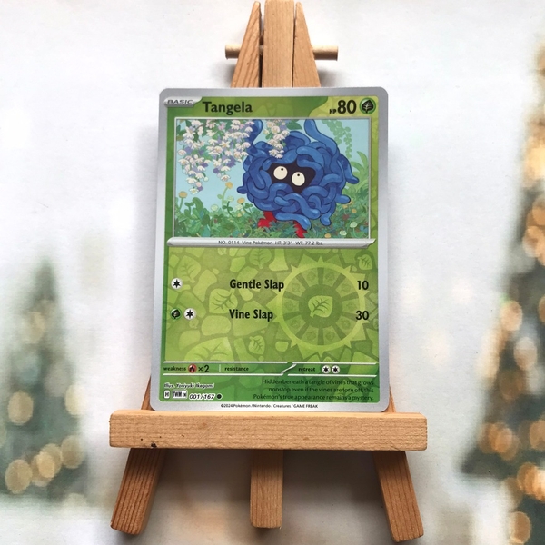 Thẻ hình Pokemon Tangela 001/167 - Lá bài Scarlet & Violet: Twilight Masquerade Common Reverse Holo tiếng Anh chính hãng