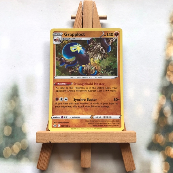Thẻ hình Pokemon Grapploct 092/198 - Lá bài lẻ Sword & Shield: Chilling Reign Holo Rare tiếng Anh chính hãng