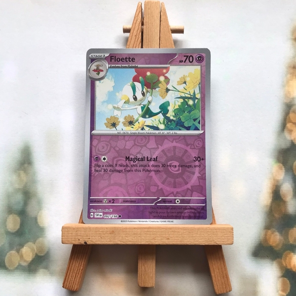 Thẻ hình Pokemon Floette 092/198 - Lá bài lẻ Scarlet & Violet Base Set Common Reverse Holo tiếng Anh chính hãng