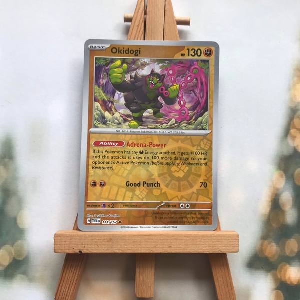 Thẻ hình Pokemon Okidogi 111/167 - Lá bài Scarlet&Violet Twilight Masquerade Holo Rare Reverse Holo tiếng Anh ảnh 2