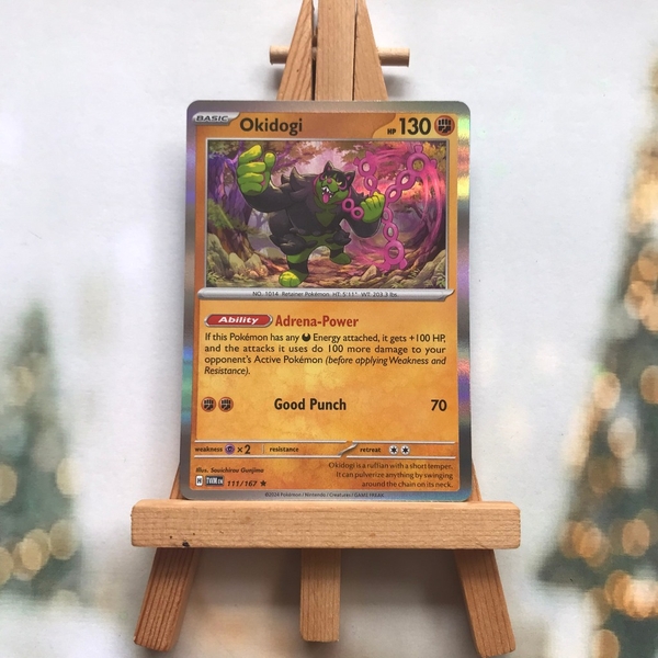 Thẻ hình Pokemon Okidogi 111/167 - Lá bài Scarlet&Violet Twilight Masquerade Holo Rare Reverse Holo tiếng Anh