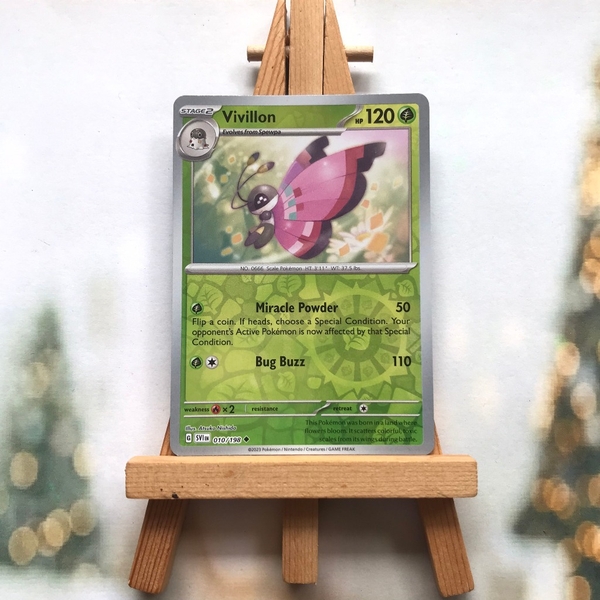Thẻ hình Pokemon Vivillon 010/198 - Lá bài lẻ Scarlet & Violet Base Set Uncommon Reverse Holo tiếng Anh chính hãng