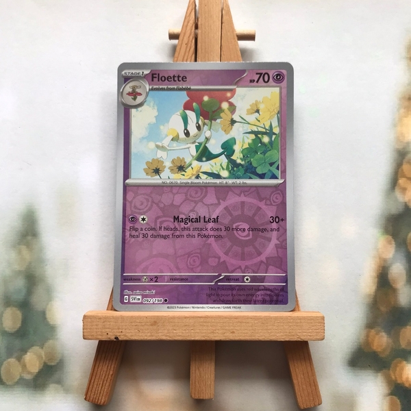 Thẻ hình Pokemon Floette 092/198 - Lá bài lẻ Scarlet & Violet Base Set Common Reverse Holo tiếng Anh chính hãng ảnh 2